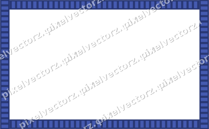 Decorative picture frame border in blue and cyan with dentil