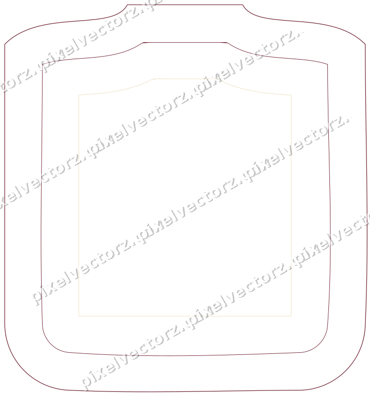 Decorative line art frame in dark pink and red with label plaque