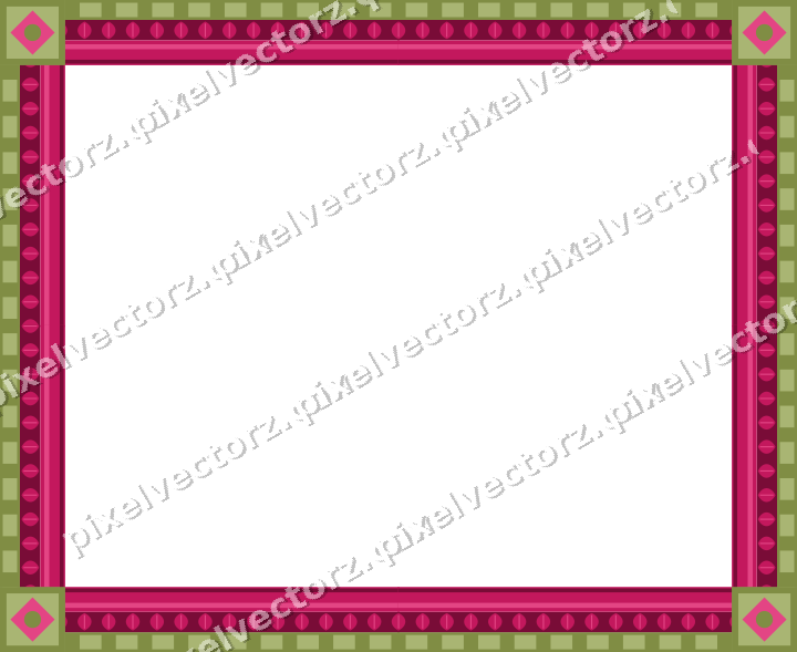 Decorative picture frame border in lime and pink with leaf moulding