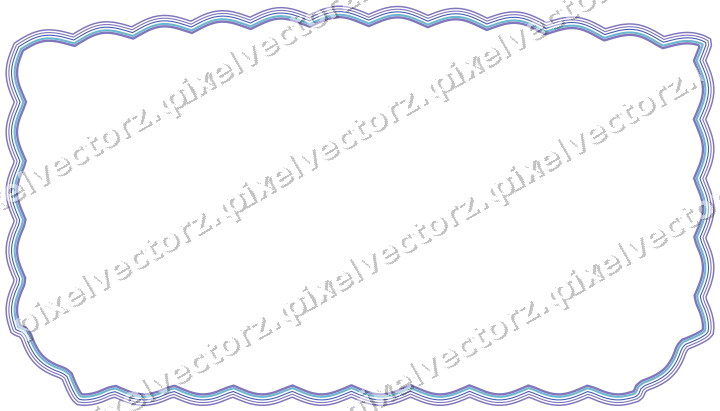 Decorative line art frame in blue and cyan with label plaque