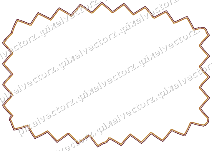 Decorative line art frame in dark pink and amber with label plaque
