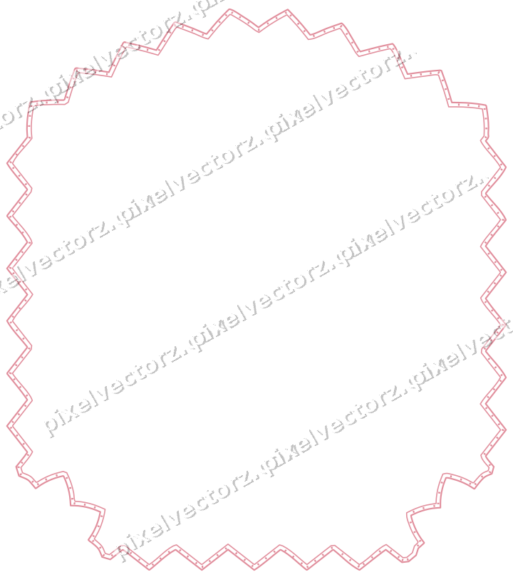 Decorative line art frame in pale pink and pale red with label plaque