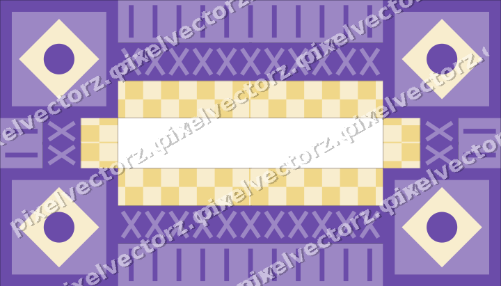 Decorative picture frame border in amber and purple with cross band