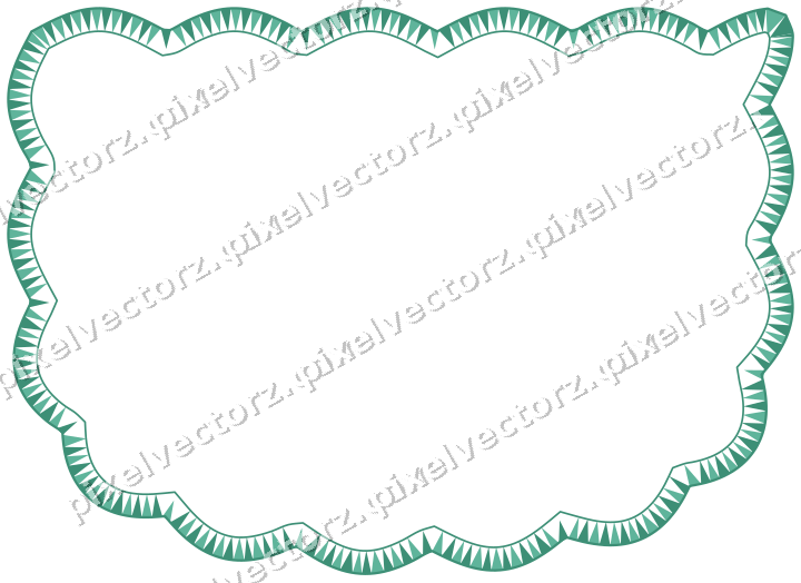 Decorative line art frame in amber and green with shield