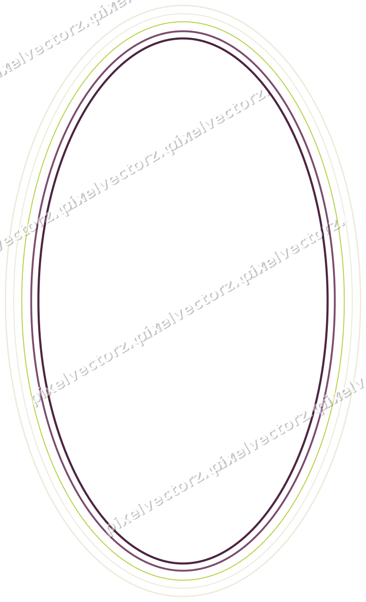 Decorative line art frame in dark magenta and lime with oval