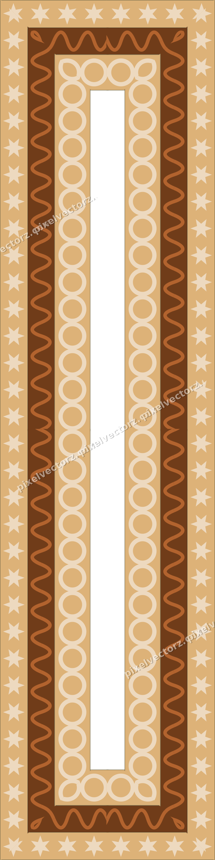 Decorative picture frame border in dark green with star band