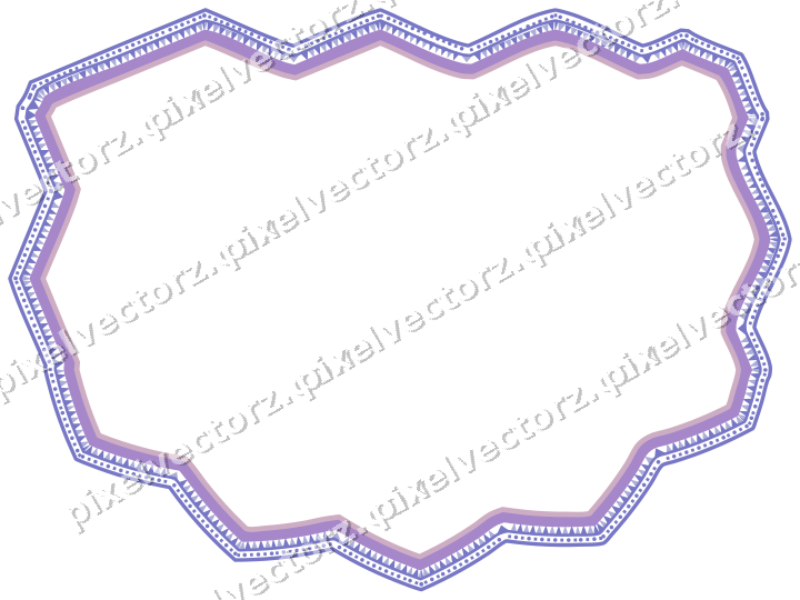 Decorative line art frame in purple and blue with label plaque
