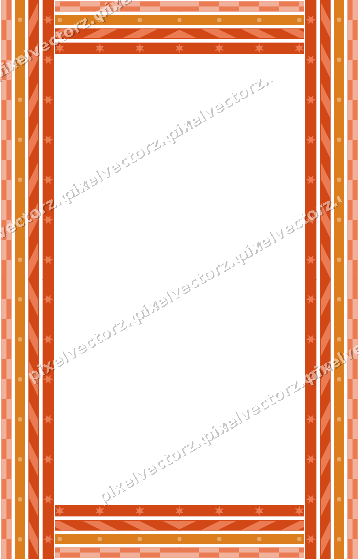 Decorative picture frame border in red and orange with dot row