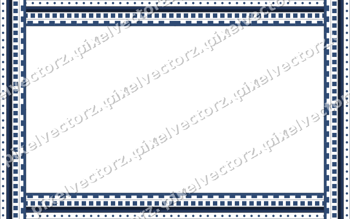 Decorative picture frame border in dark blue and amber with dot row