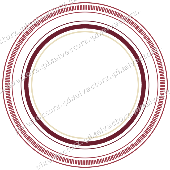 Decorative line art frame in dark pink and red with oval