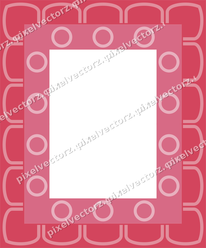 Decorative picture frame border in pale pink with ring chain