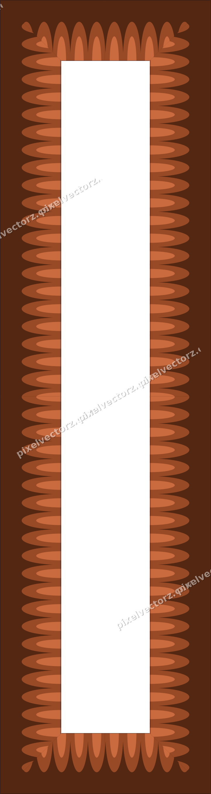 Decorative picture frame border in orange and blue with scale band