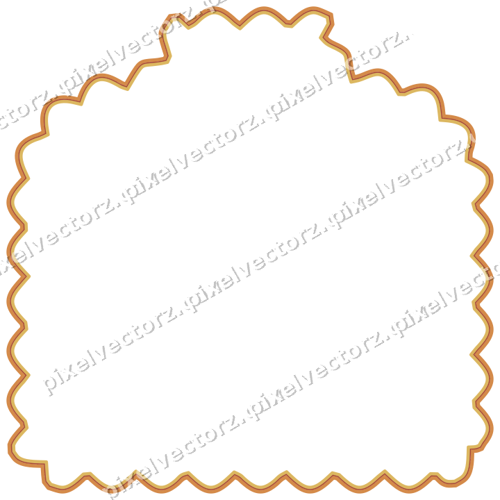 Decorative line art frame in orange and amber with label plaque