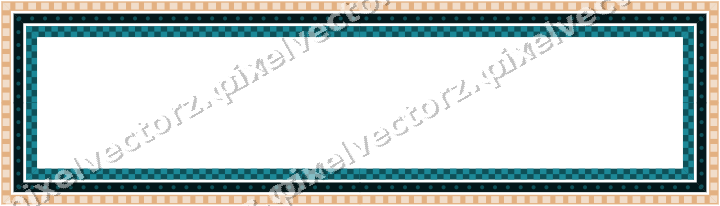 Decorative picture frame border in dark teal and orange with dot row