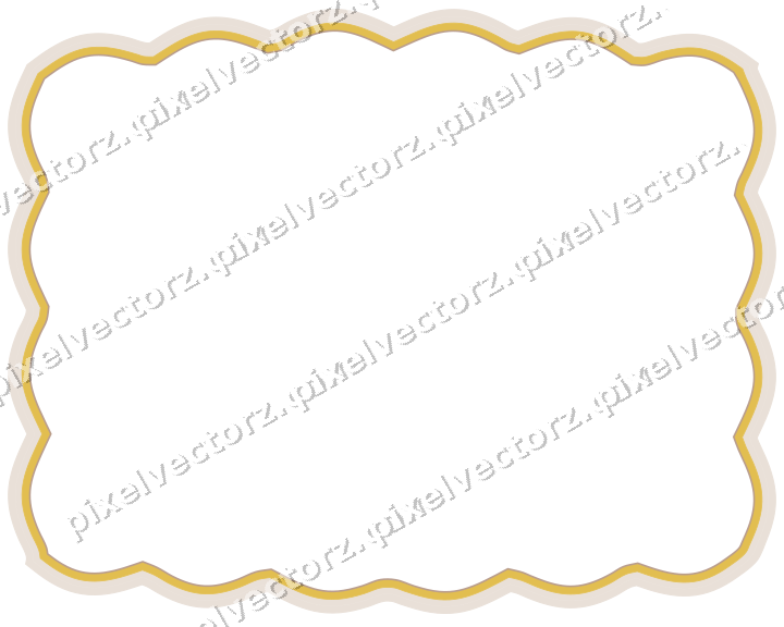 Decorative line art frame in amber and pale orange with label plaque