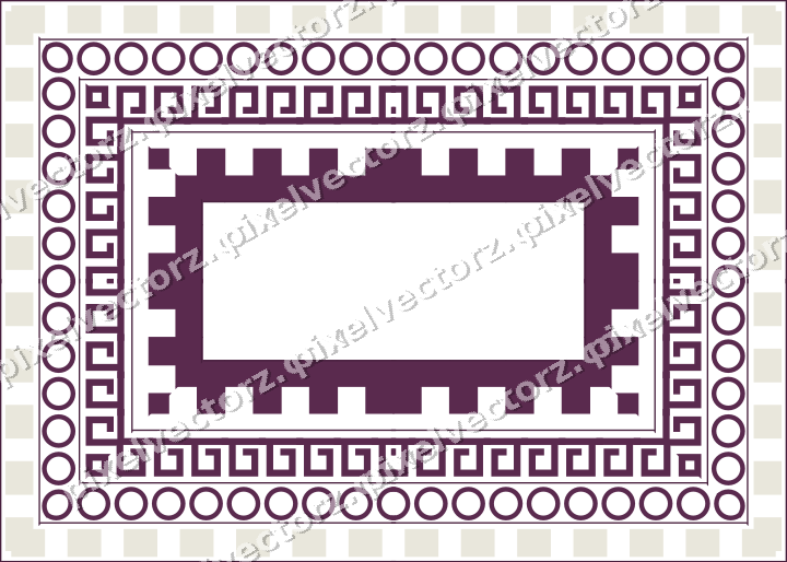 Decorative picture frame border in dark magenta with ring chain