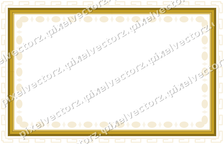 Decorative picture frame border in dark green and amber with greek key
