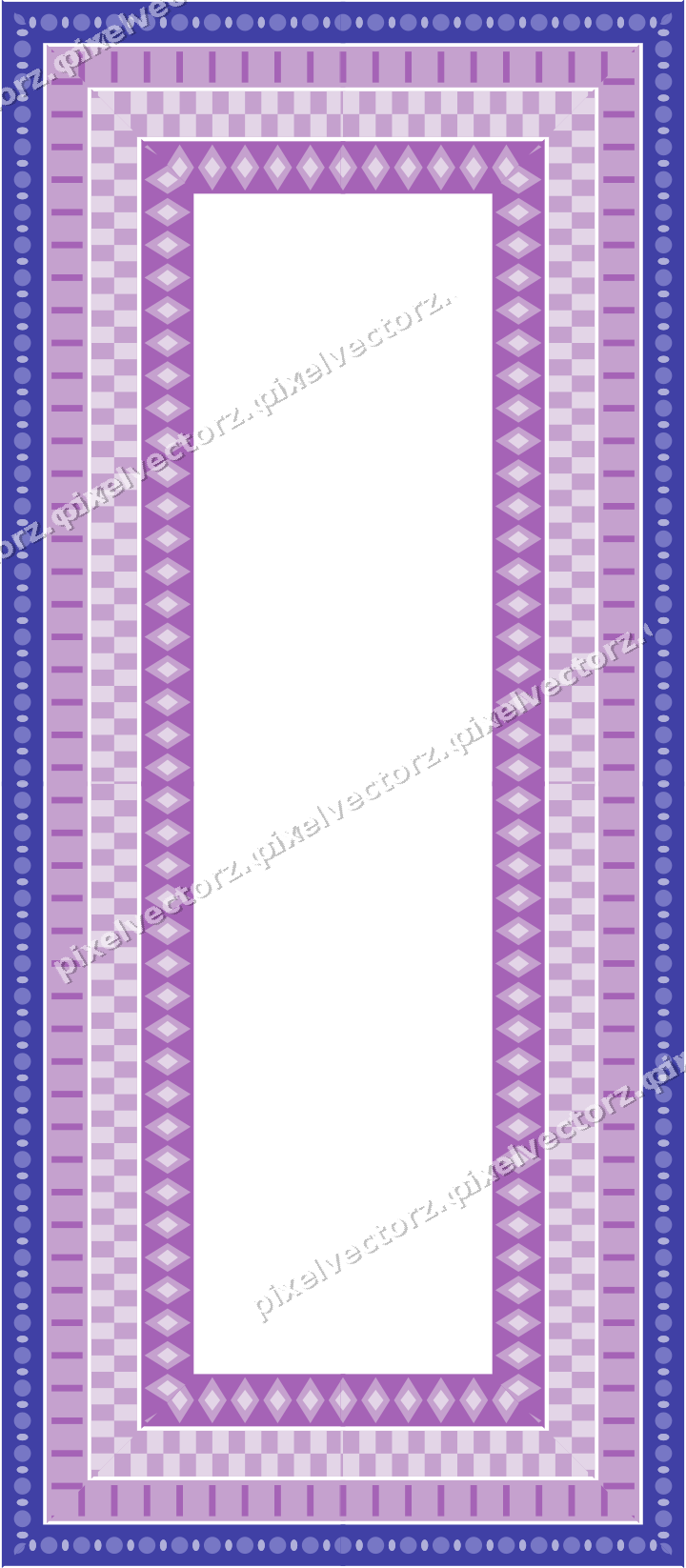 Decorative picture frame border in purple and blue with bead and reel