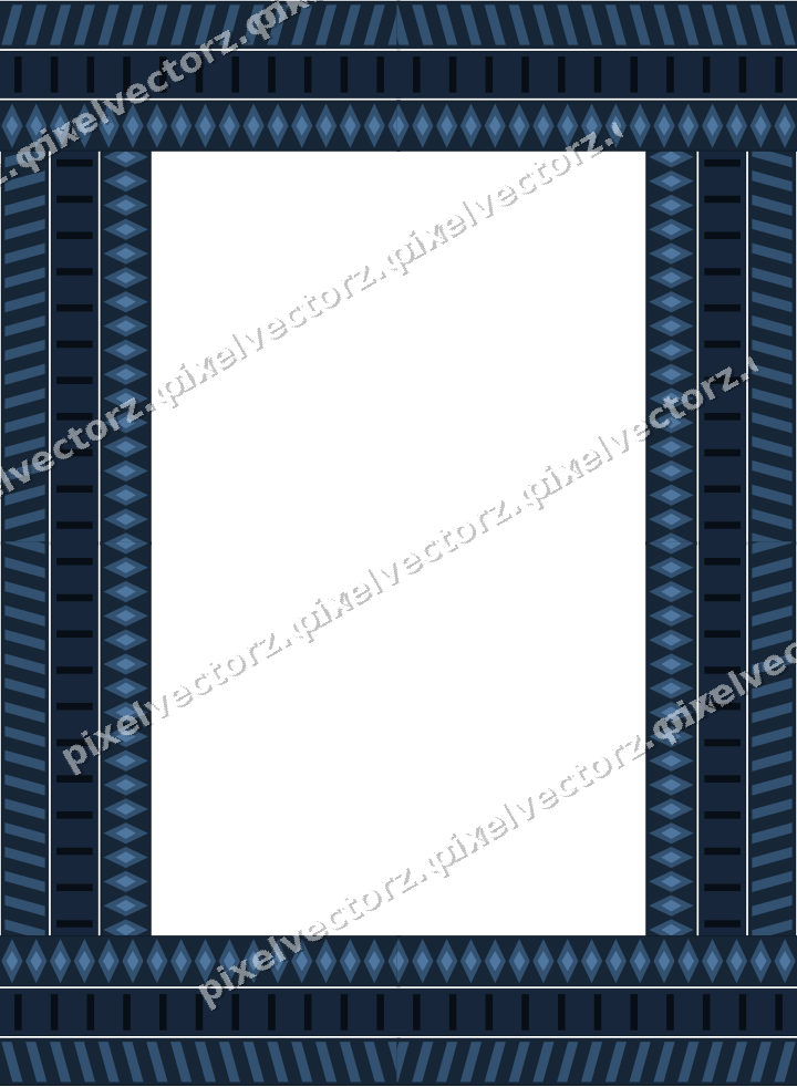 Decorative picture frame border in dark blue with diagonal band