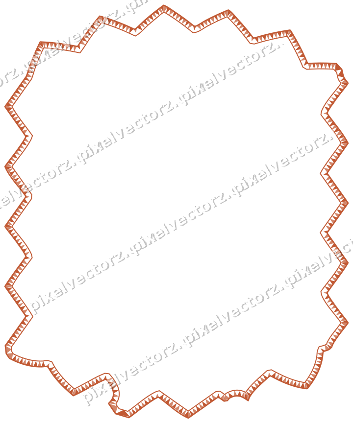Decorative line art frame in orange and amber with label plaque