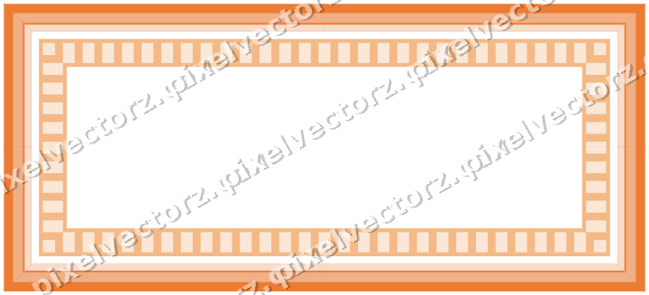 Decorative picture frame border in blue and orange with dentil