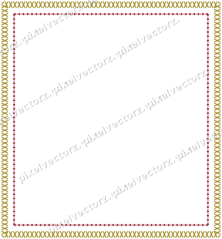 Decorative picture frame border in dark pink and red with cross band