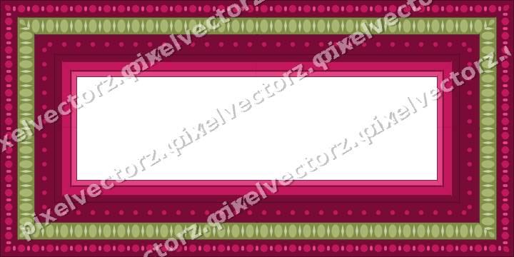 Decorative picture frame border in lime and pink with bead and reel