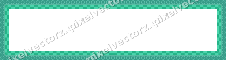 Decorative picture frame border in green and teal with ring chain