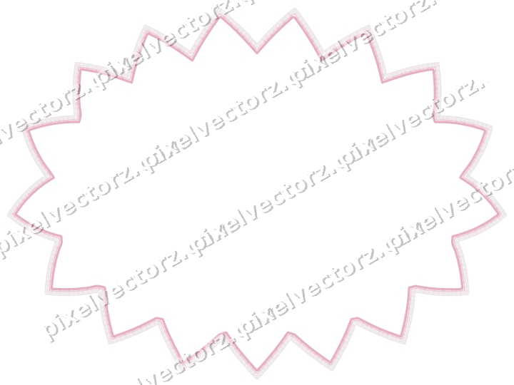 Decorative line art frame in pale pink and pale red with oval