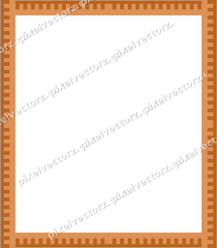 Decorative picture frame border in orange and teal with step band