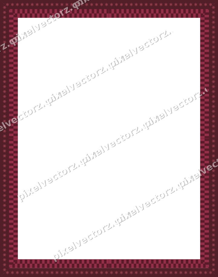 Decorative picture frame border in dark pink and amber with star band
