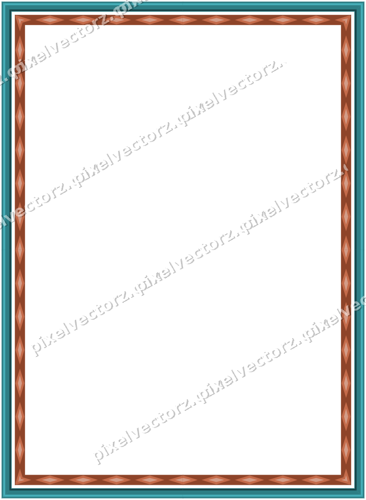 Decorative picture frame border in dark teal with diamond band