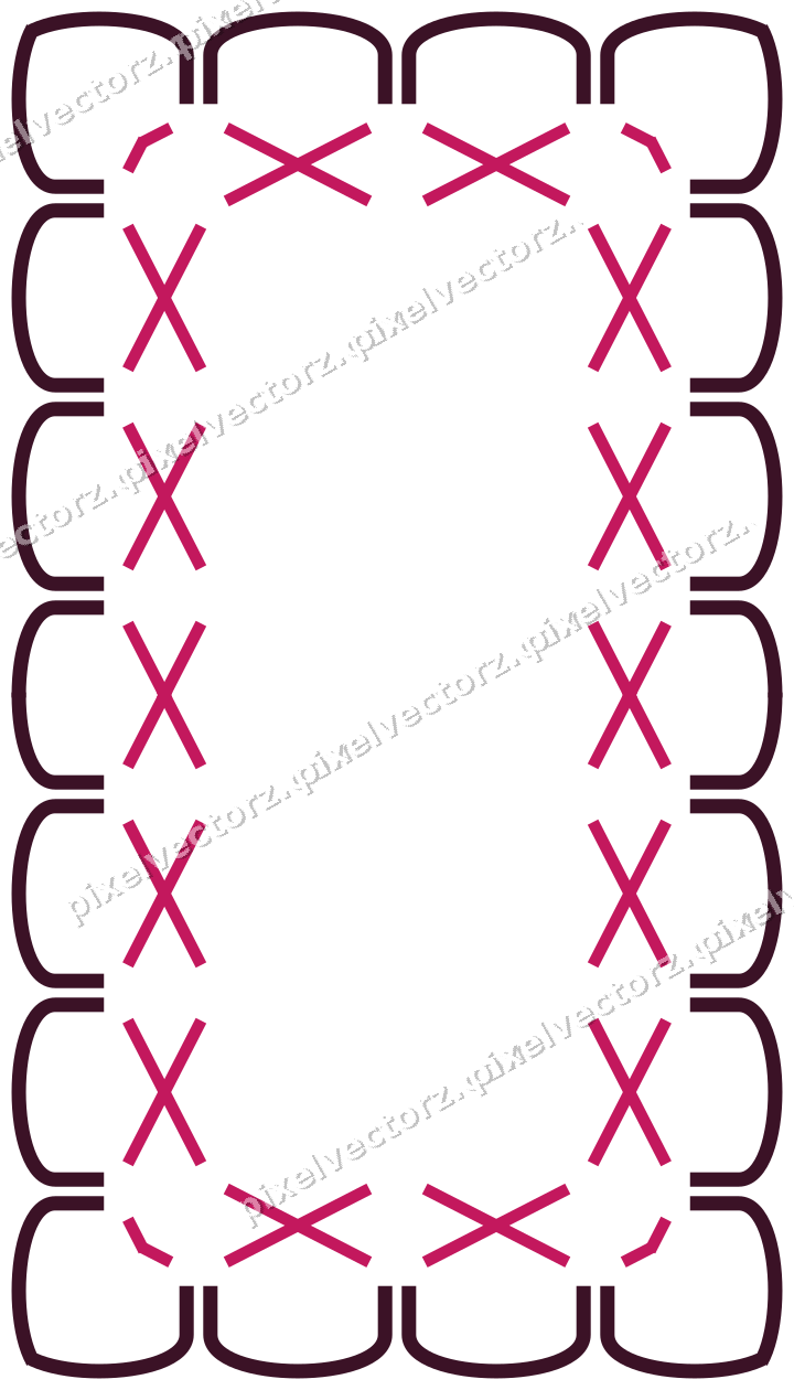 Decorative picture frame border in lime and pink with arcade frieze