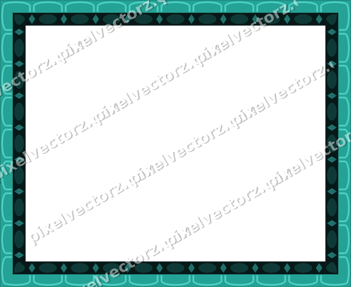 Decorative picture frame border in orange and teal with egg and dart