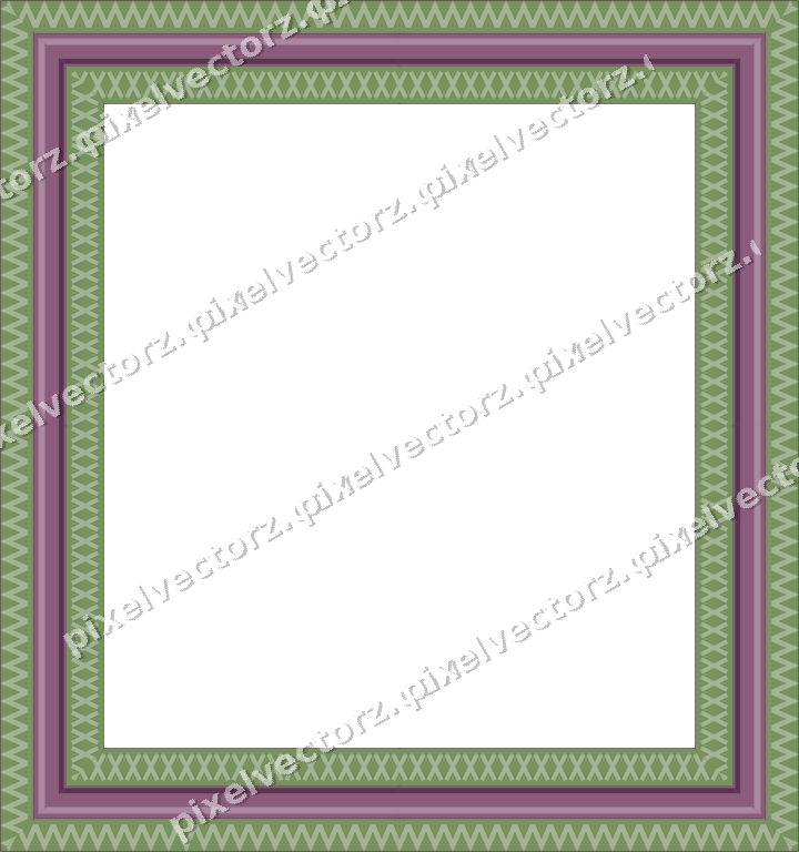 Decorative picture frame border in dark magenta and lime with zigzag