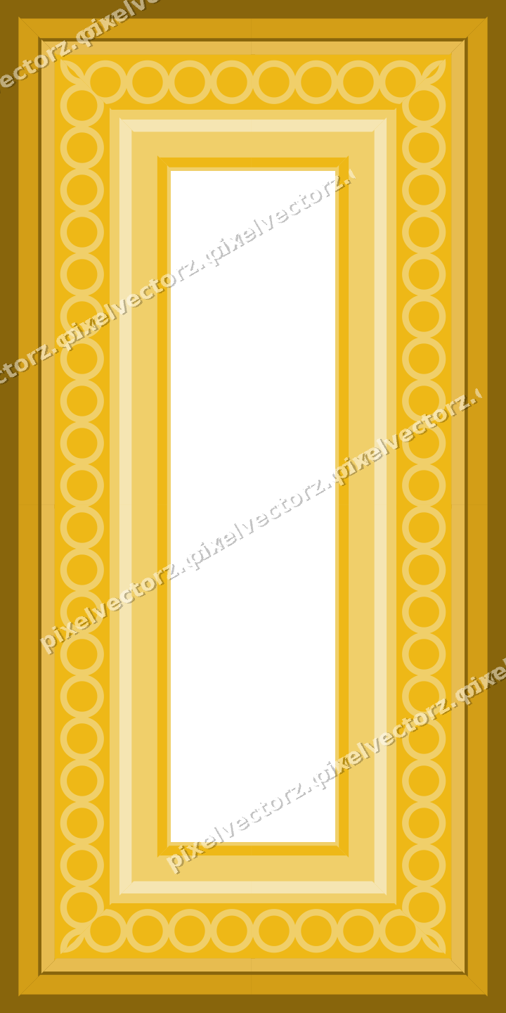Decorative picture frame border in amber and blue with ring chain