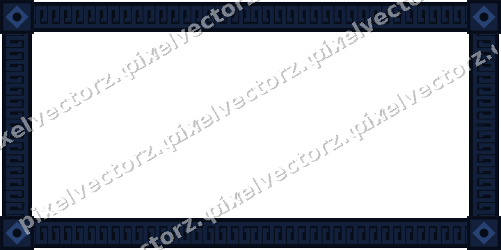 Decorative picture frame border in dark blue and white with greek key