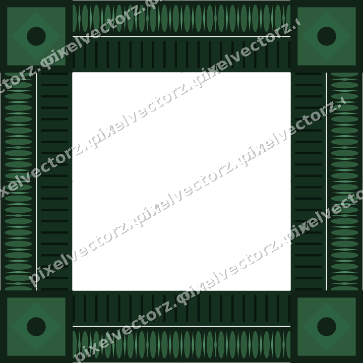 Decorative picture frame border in dark green with egg and dart