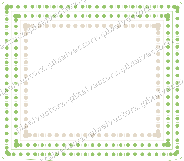 Decorative line art frame in lime and yellow with label plaque