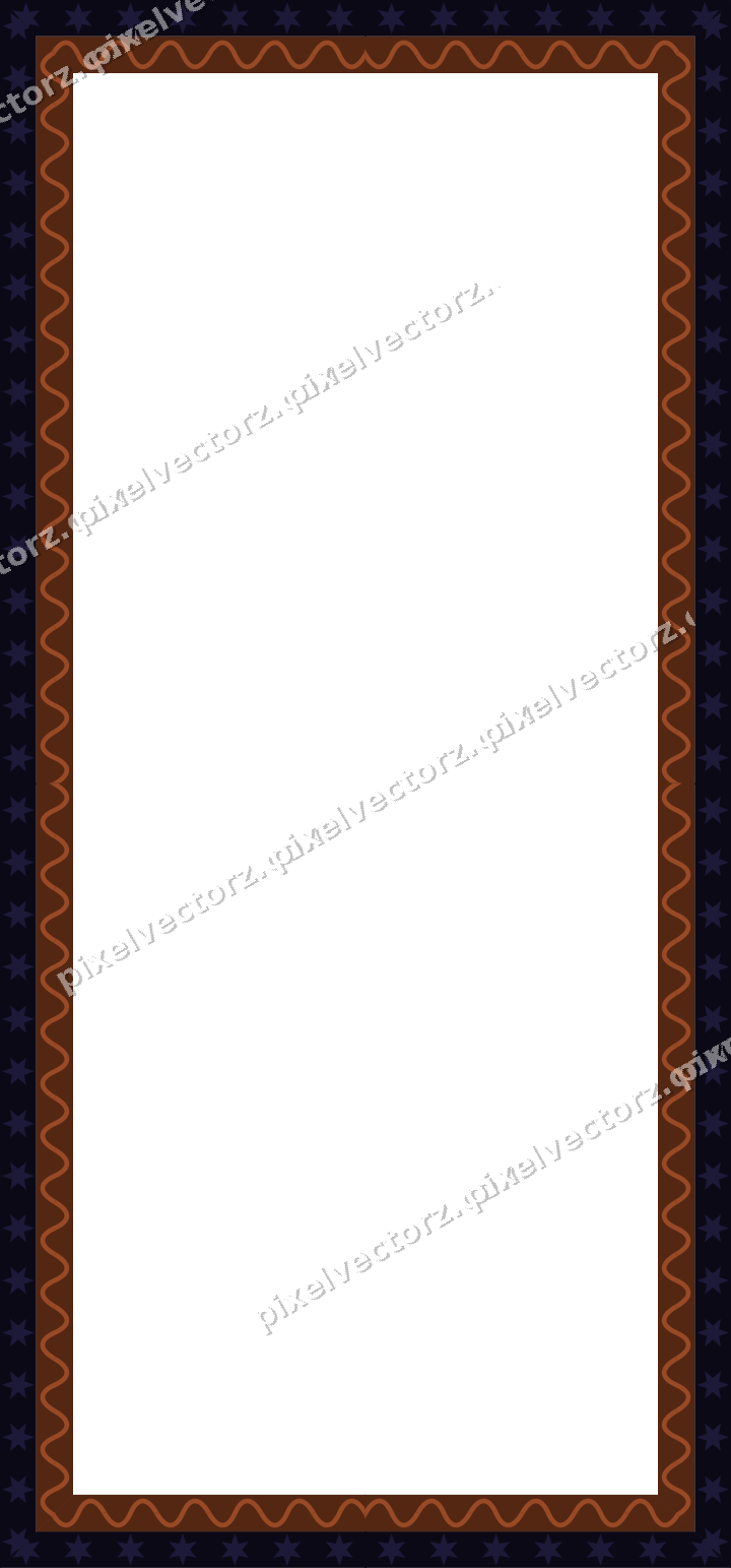 Decorative picture frame border in orange and blue with wave band