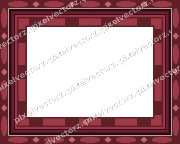 Decorative picture frame border in dark pink and red with egg and dart