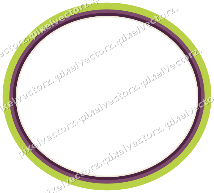 Decorative line art frame in dark magenta and lime with oval