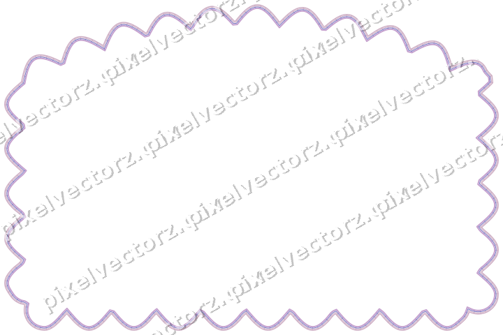 Decorative line art frame in purple and blue with label plaque