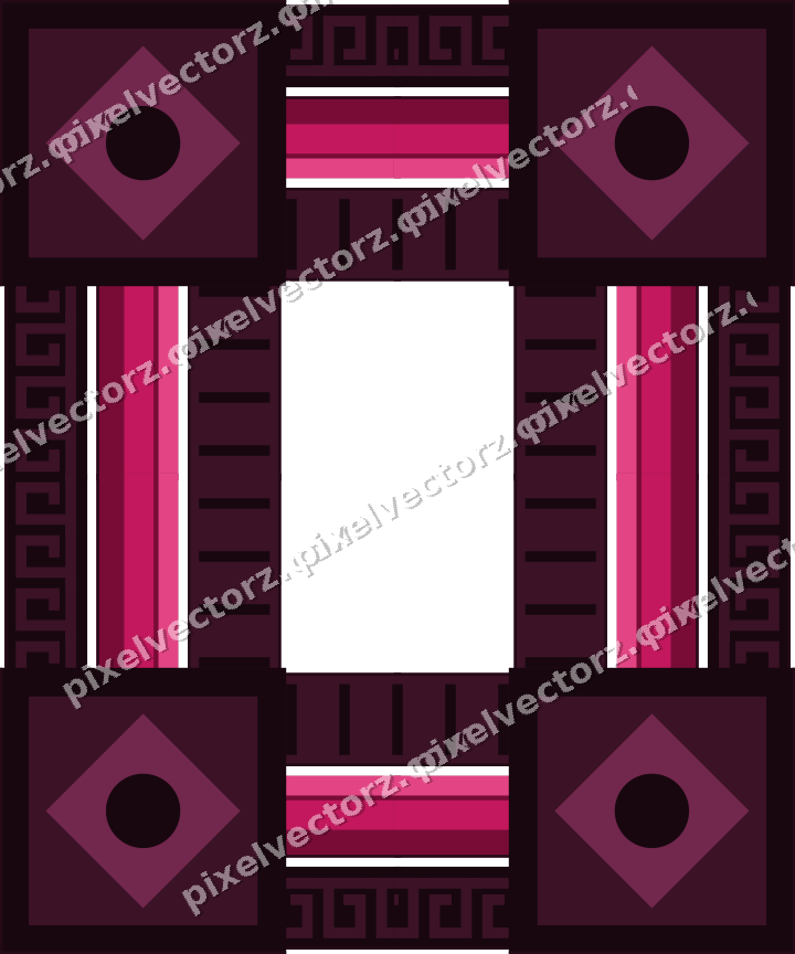 Decorative picture frame border in lime and pink with greek key
