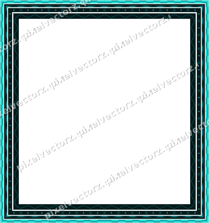 Decorative picture frame border in orange and teal with scale band