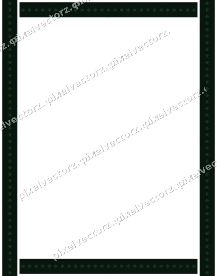 Decorative picture frame border in dark green and amber with star band