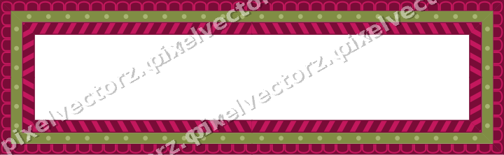 Decorative picture frame border in lime and pink with arcade frieze
