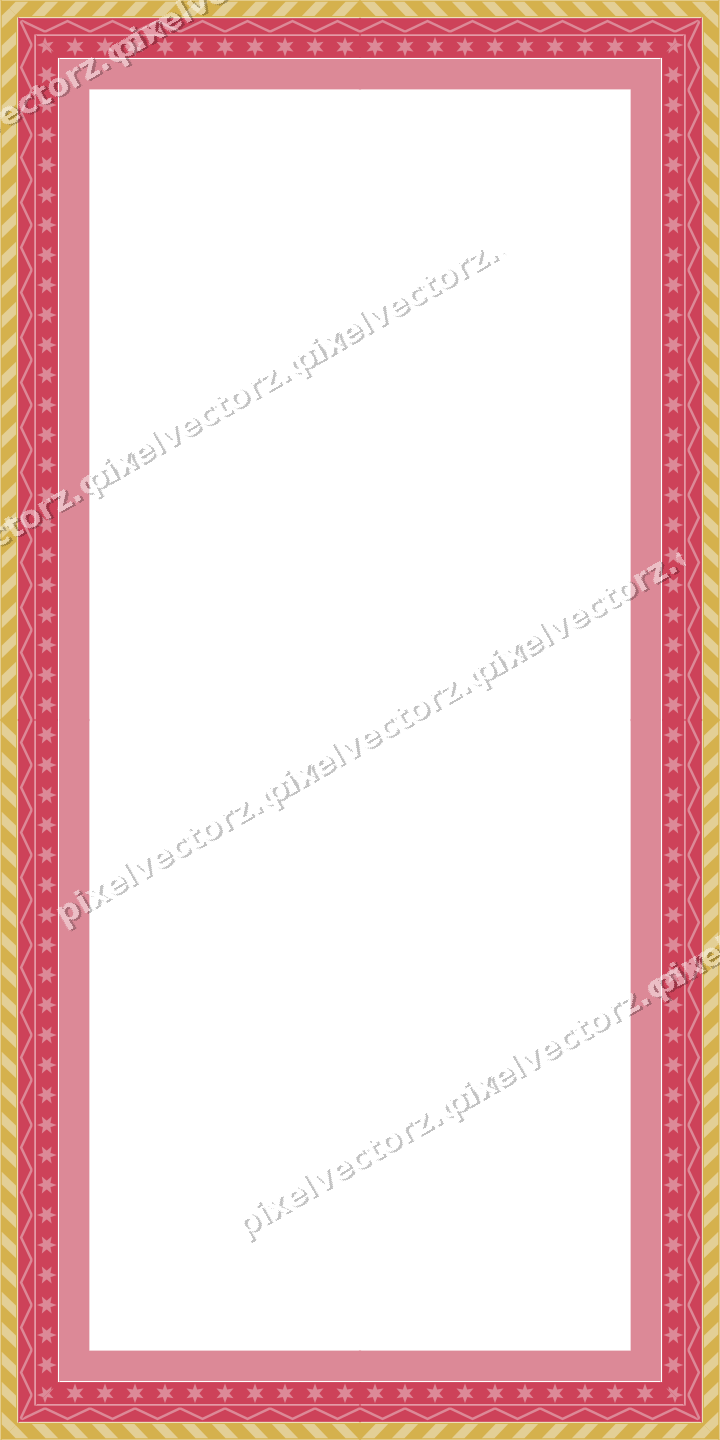 Decorative picture frame border in red and orange with diagonal band