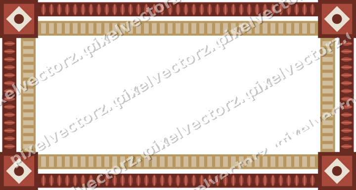 Decorative picture frame border in orange and amber with dentil