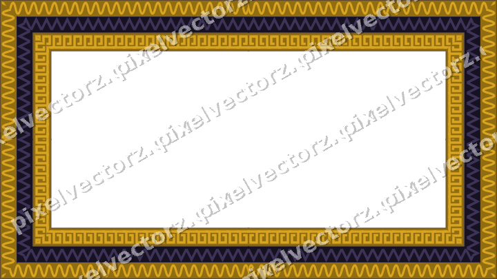 Decorative picture frame border in amber and purple with wave band